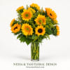Sunflower bouquet in a clear glass vase