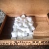 Box of marshmallows with chocolate bars and wafer cookies