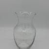 Clear glass vase with a flared rim and narrow neck