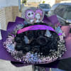 30 roses black roses in this buch&oacute;n style bouquet. 
