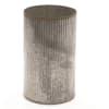 Tall ribbed metallic cylinder vase