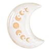 Crescent moon ceramic decor with gold moon phase accents