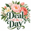 Floral graphic with pink and coral blooms around the words "Deal of the Day"