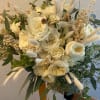 Cream rose bouquet with dried grasses and eucalyptus