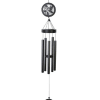 Black memorial wind chime with a hummingbird cutout and "In Loving Memory" disc
