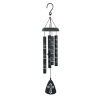 Black hanging wind chime with a cross pendant