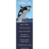 Bookmark with an orca jumping out of the water and text