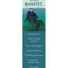 Tall teal bookmark with two manatees underwater and inspirational advice text.