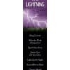 Tall purple bookmark with lightning bolts above a dark tree line and inspirational text.