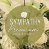 White sympathy floral arrangement with lilies and roses