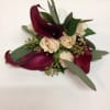 Bouquet with burgundy calla lilies and cream roses