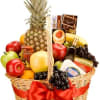 Healthy, delicious, and always appreciated, this bountiful fruit basket overflows with the