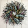 A baby blue preserved wreath.  