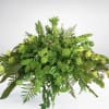Take a natural look with this all green flower casket for your
