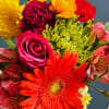 Bright mixed bouquet with gerbera daisies, roses, carnations, and alstroemeria