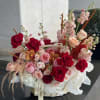Mix flowers in basket 