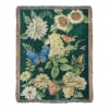 Floral woven throw blanket with butterflies and a Bible verse