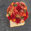 This red toned designer's choice arrangement is perfect for any occasion! The