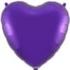 Purple heart-shaped foil balloon on a white background