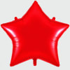 Red star-shaped foil balloon on a white background