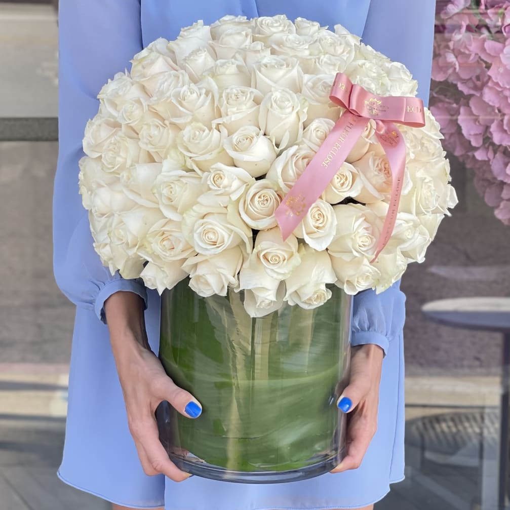 Roses in a glass vase V