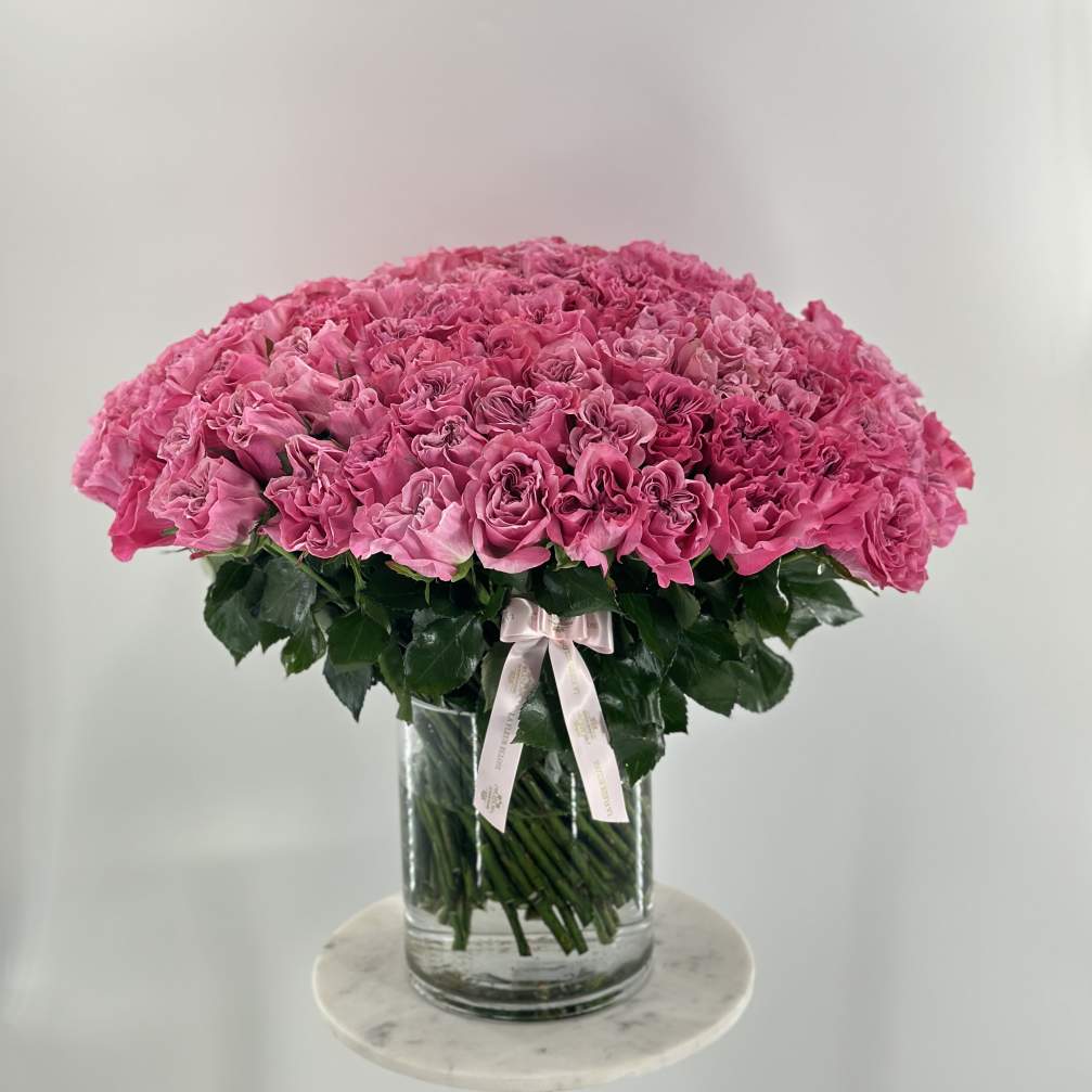 100 Pink Roses In A Vase V