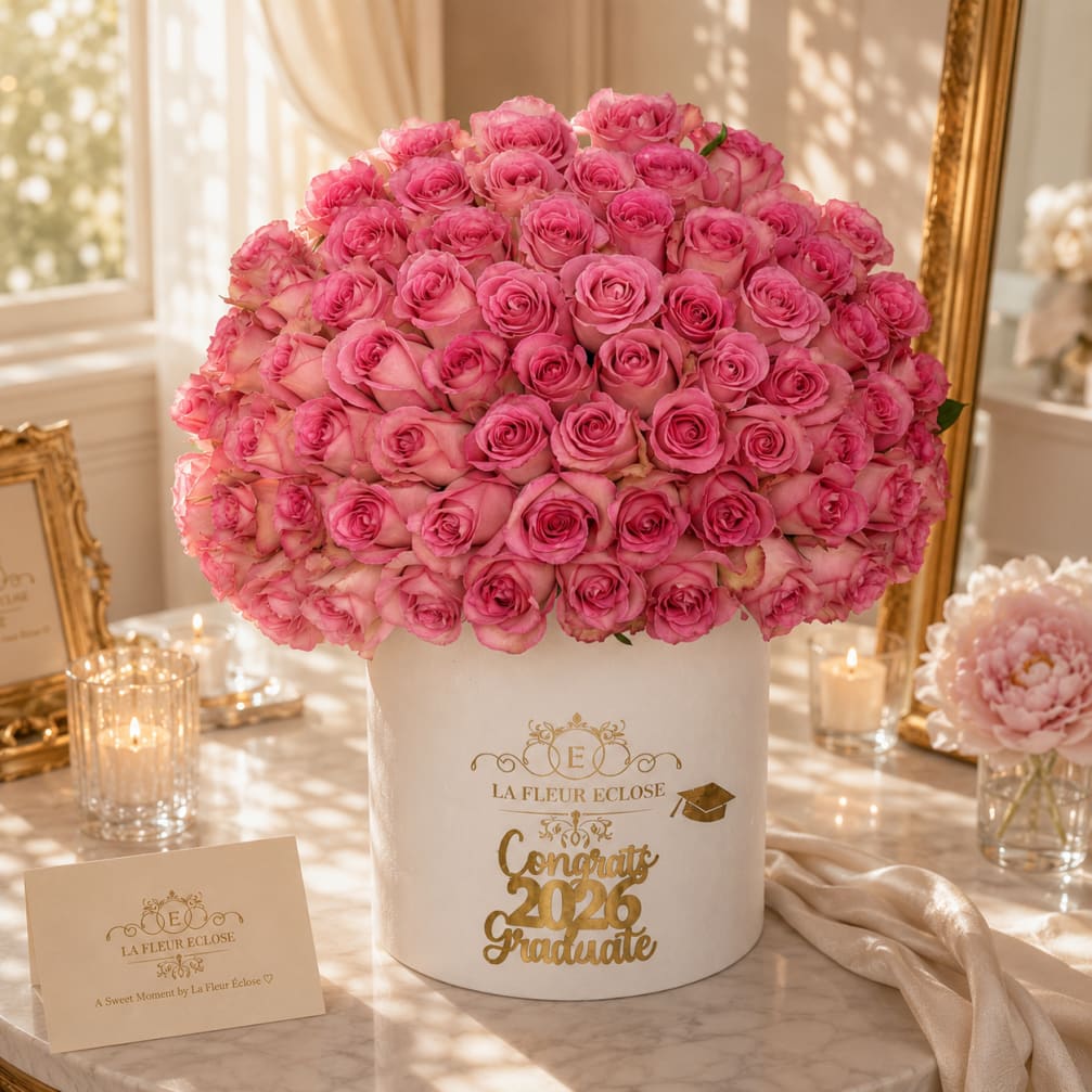 75 Pink Roses Graduation Luxury Box 2026