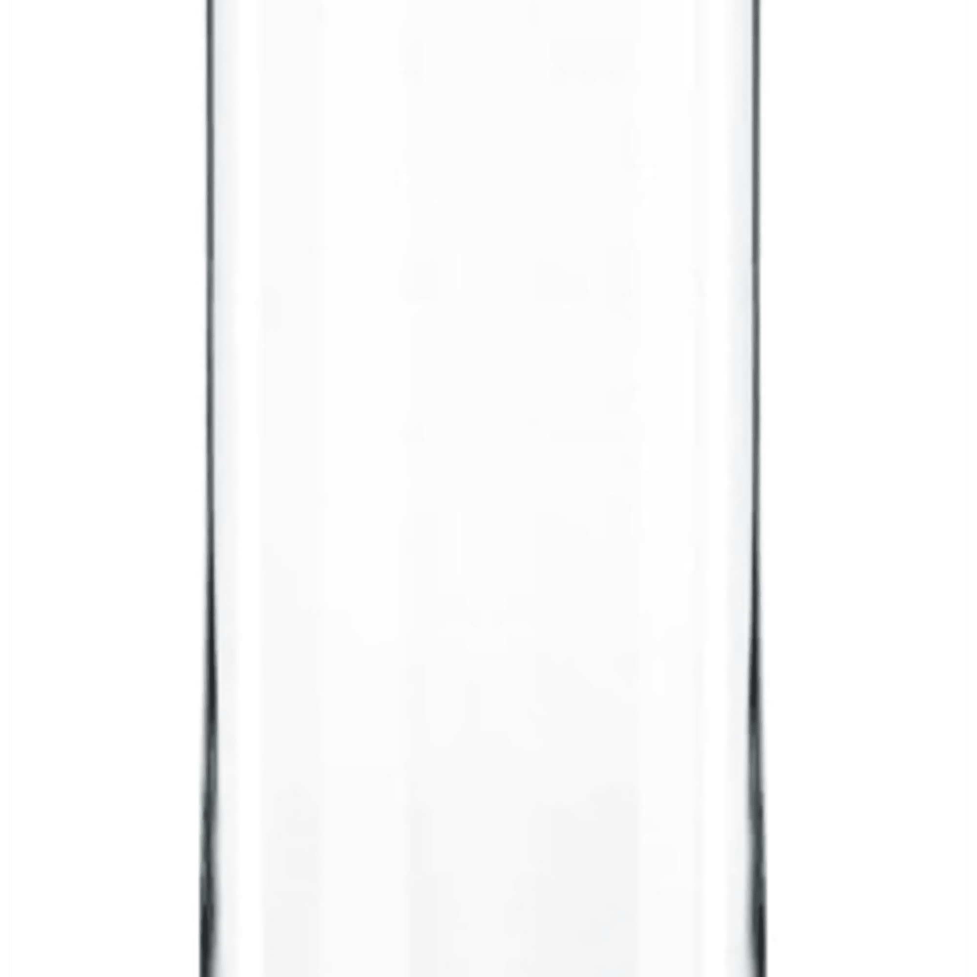 Clear cylindrical glass vase on a white background