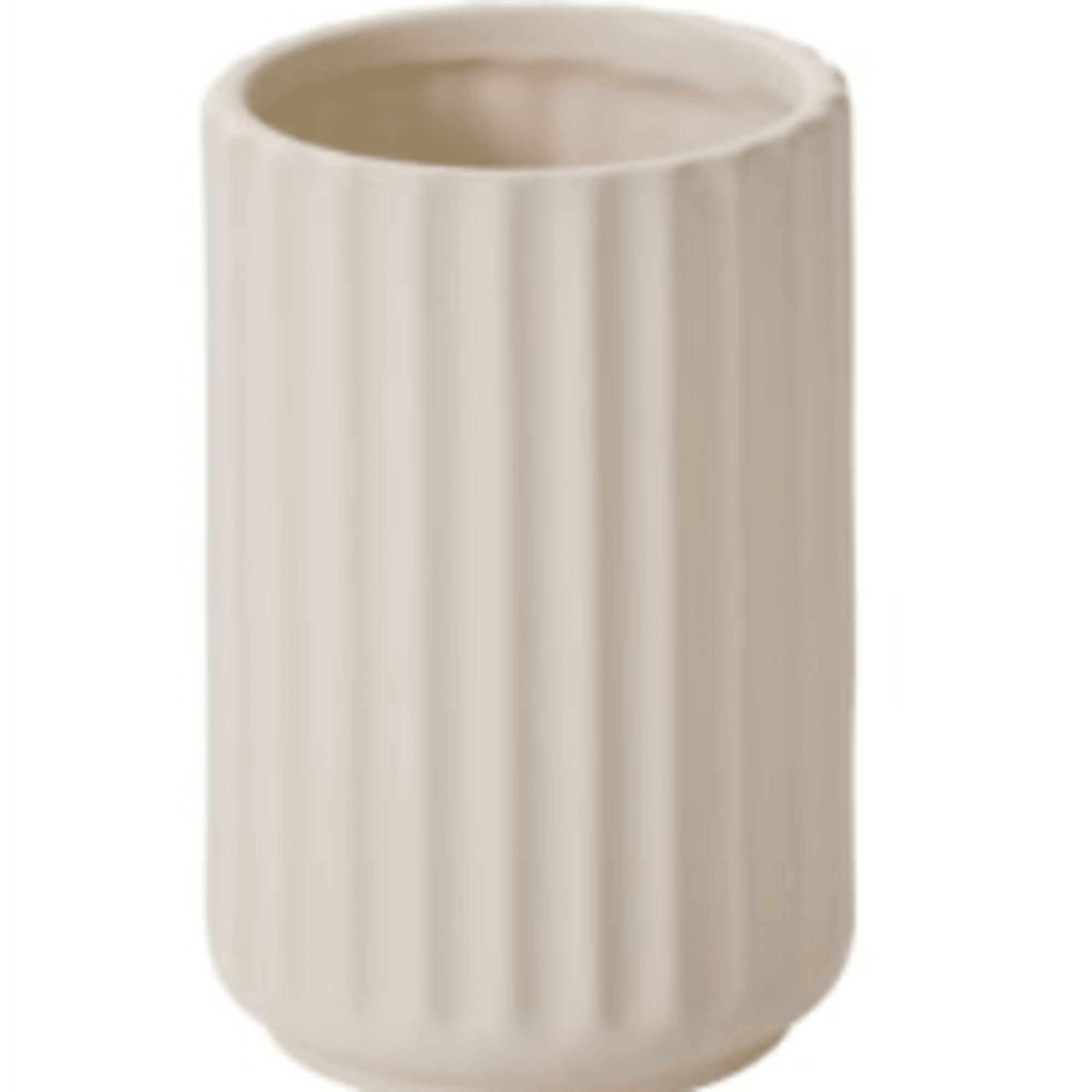 Beige ribbed ceramic vase
