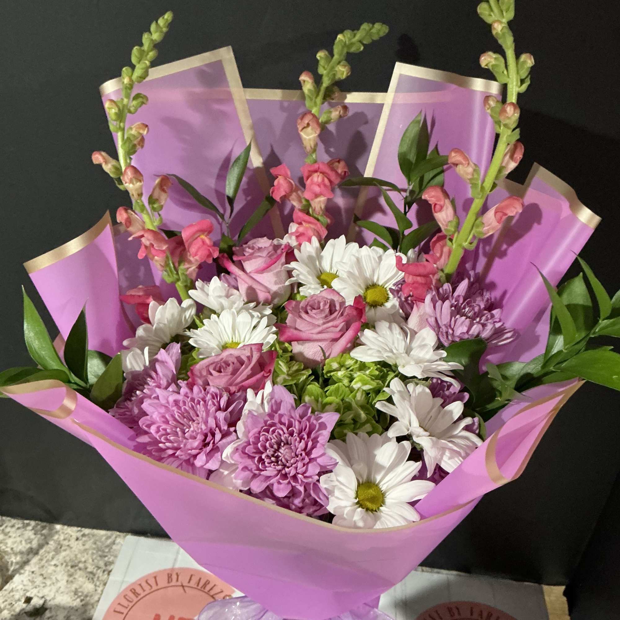 This purple floral bouquet it&rsquo;s perfect gift for women day or any, photo 2 of 3