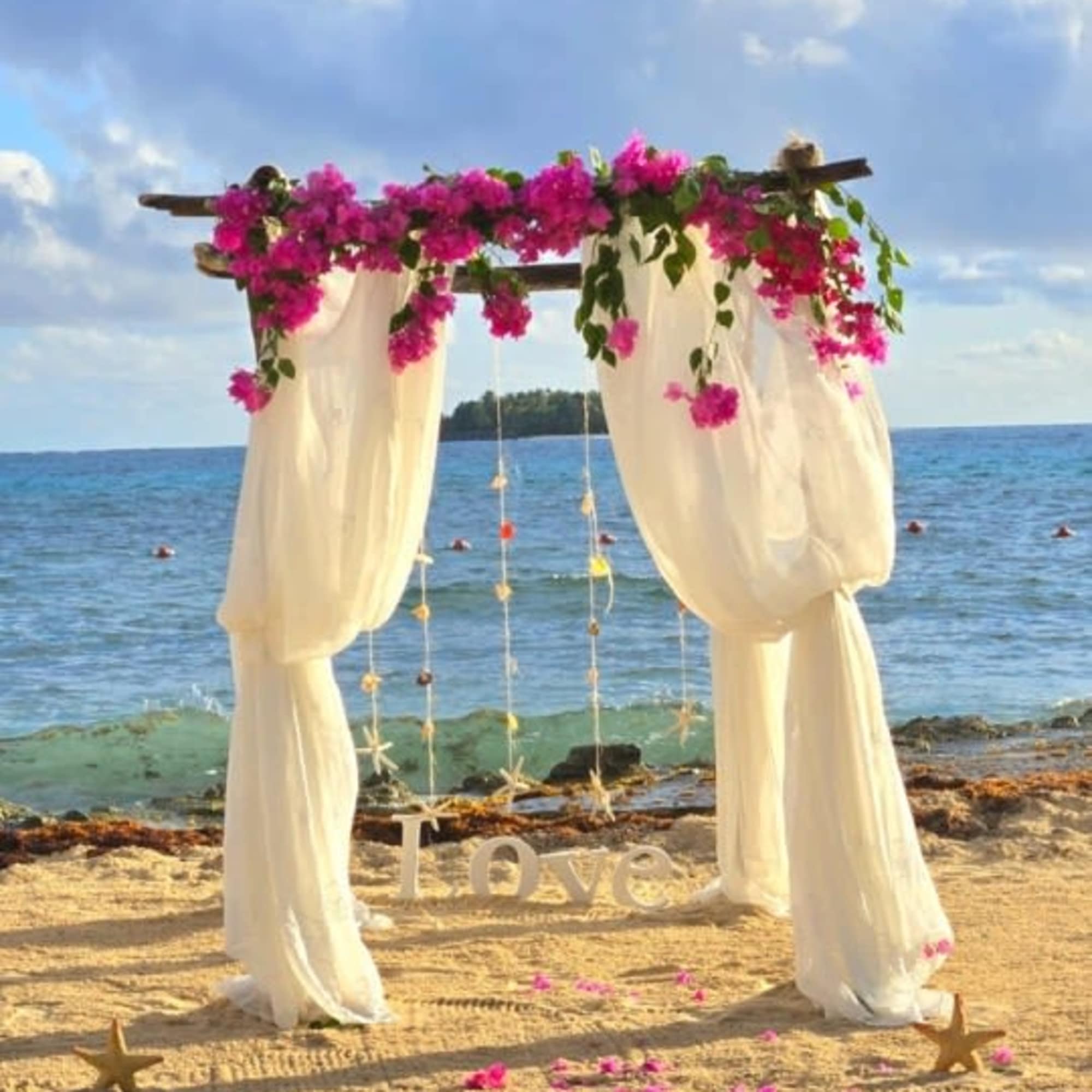 Create an unforgettable oceanfront wedding experience with this stunning beach wedding arch, photo 2 of 2