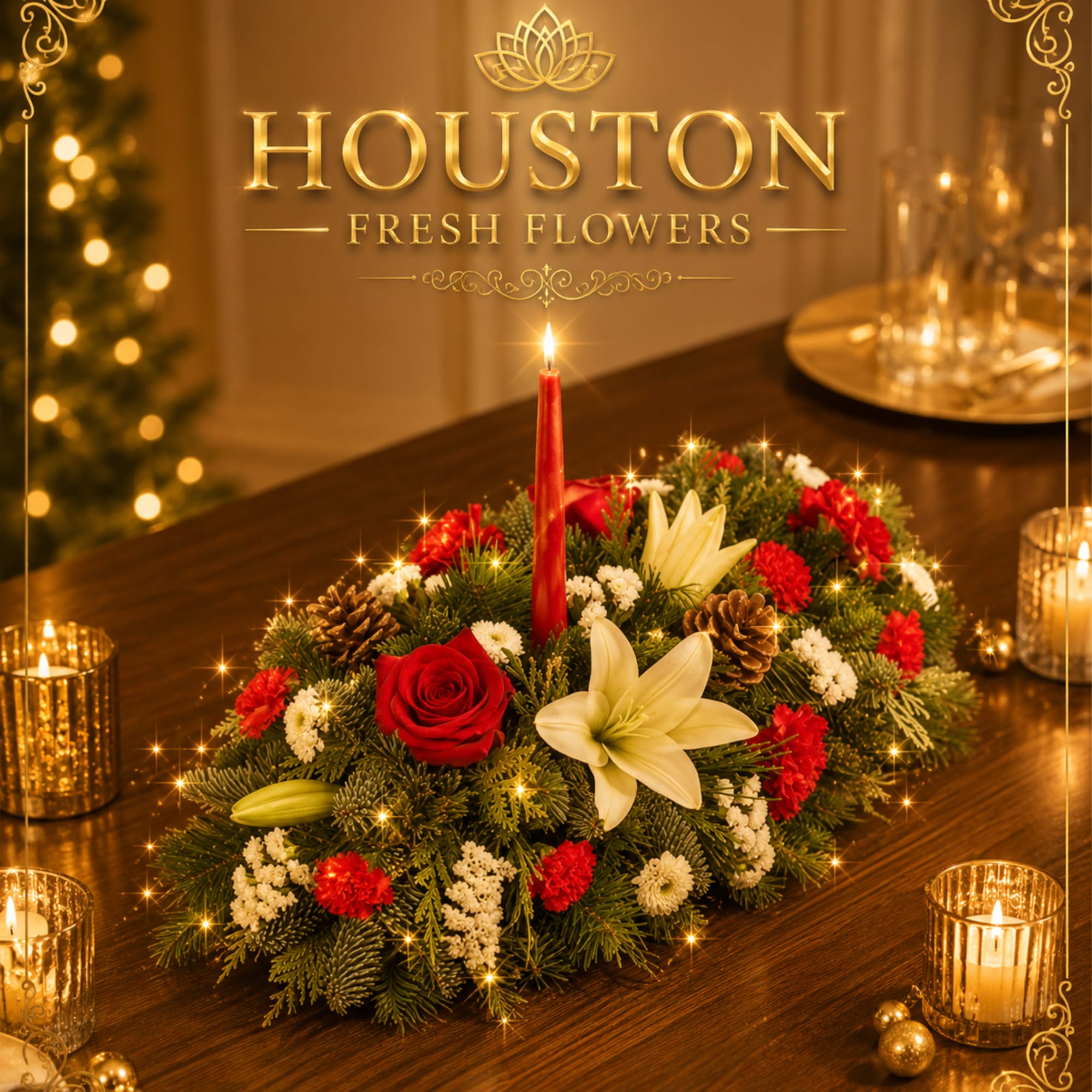 This classic holiday centerpiece brings the warm magic of Christmas to any