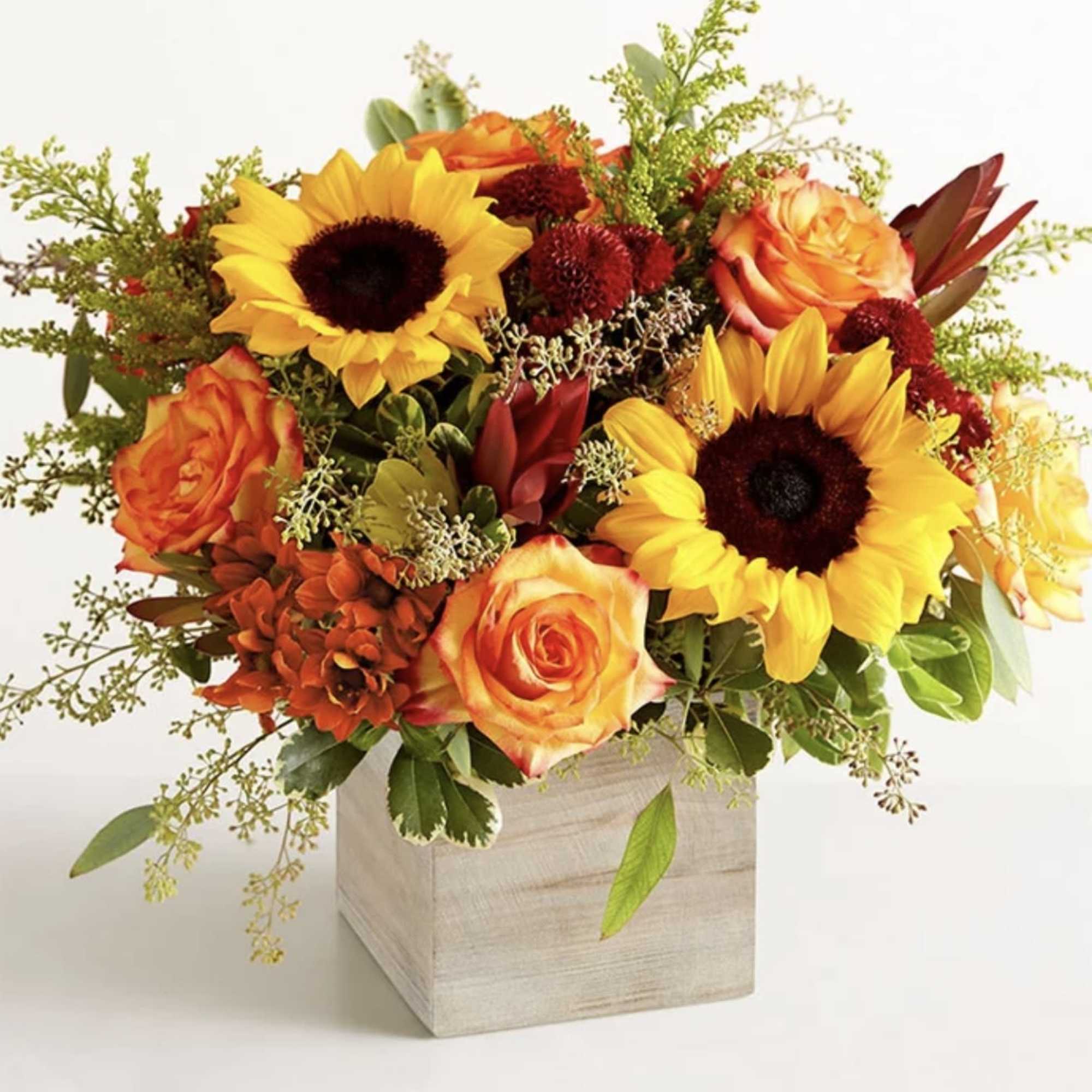 The color and charm of an autumn country harvest inspired our farmhouse-style