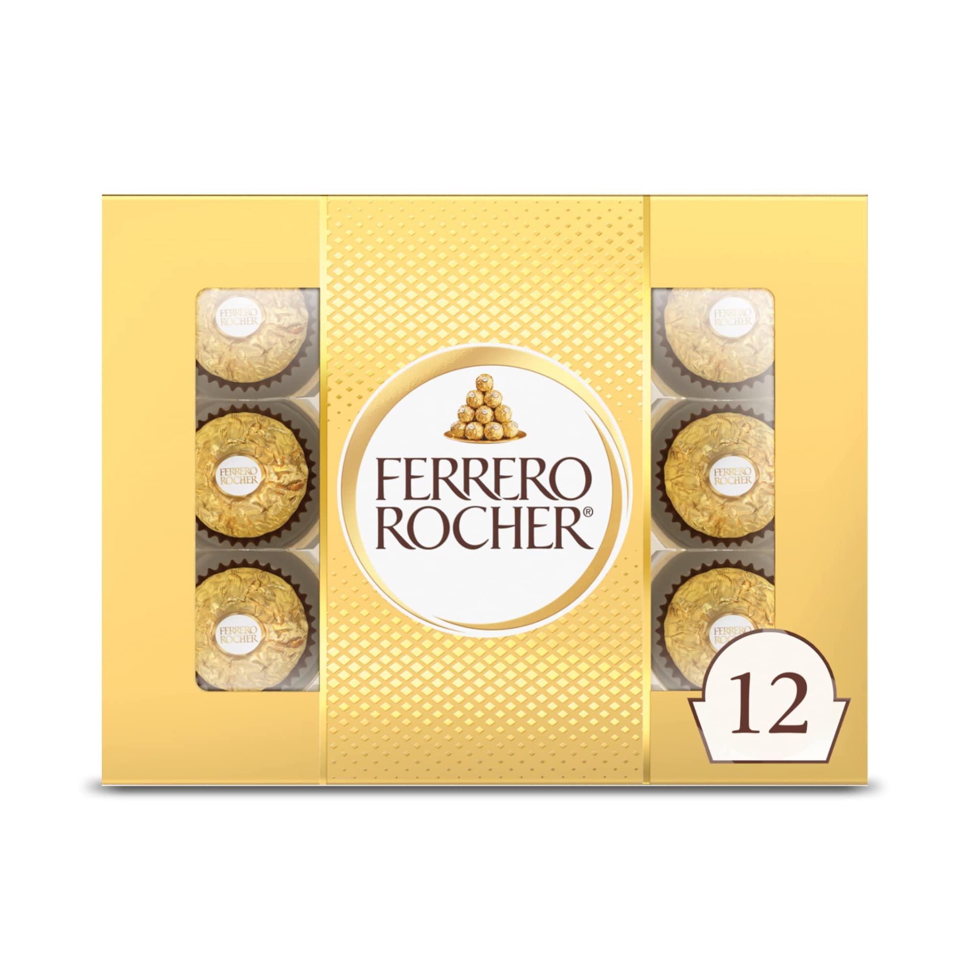 Box of Ferrero Rocher chocolates with 12 pieces
