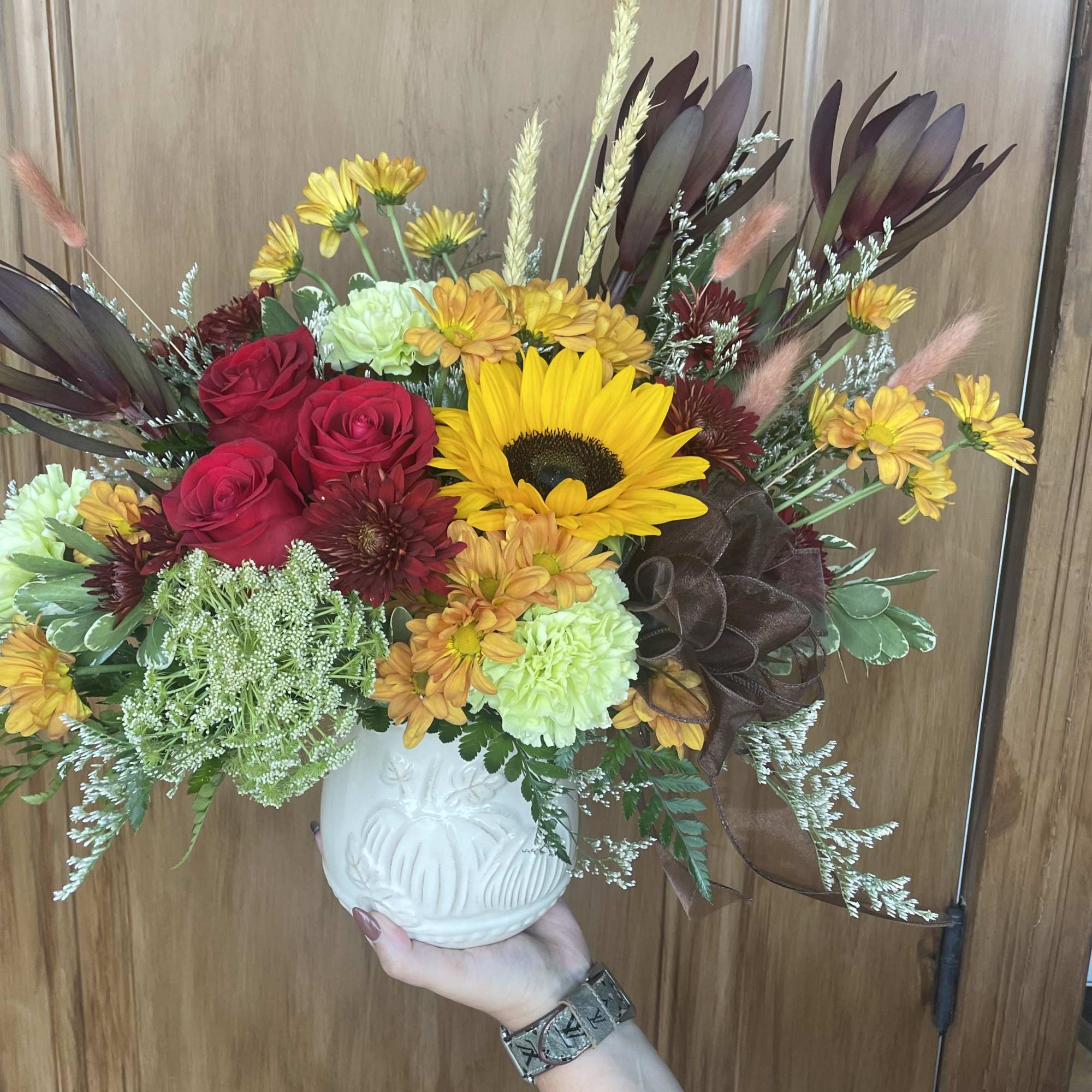 The ultimate flower mix featuring sunflowers and a variety of fall flowers