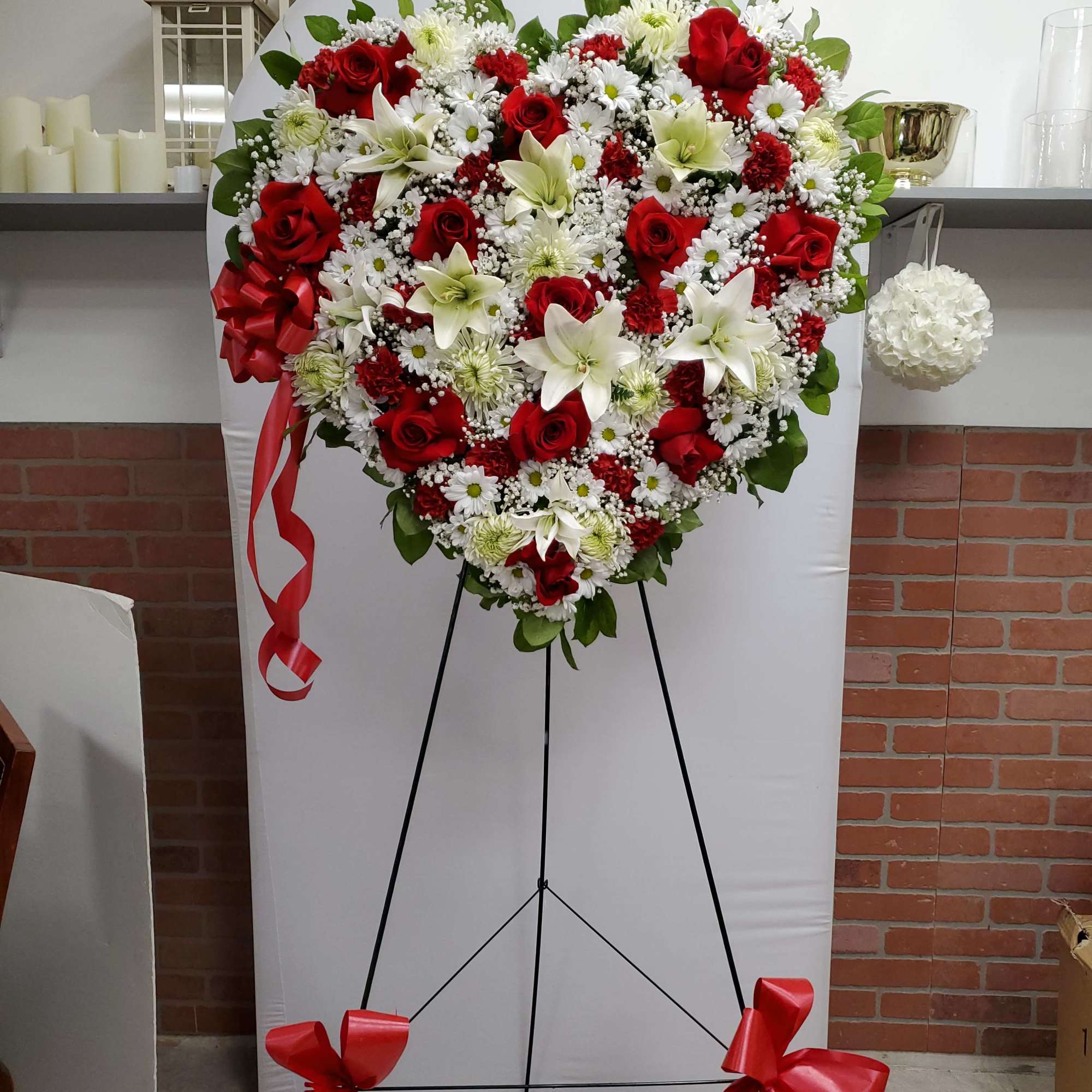 Red and White Standing Heart