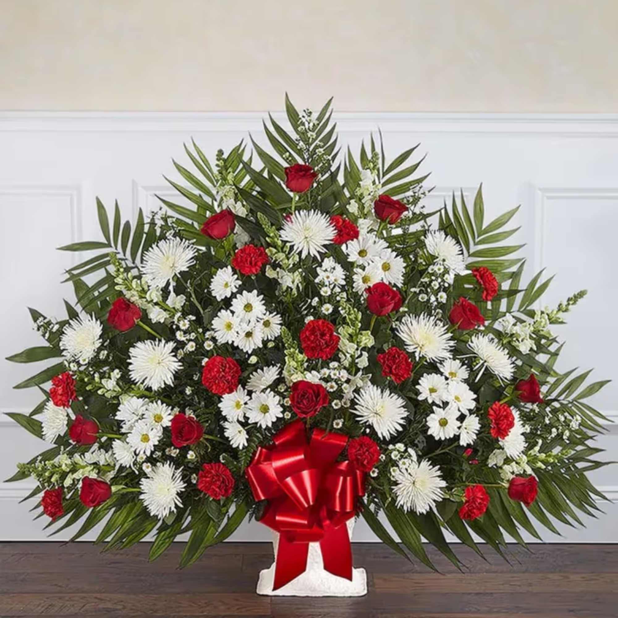 Red and white Floor basket 