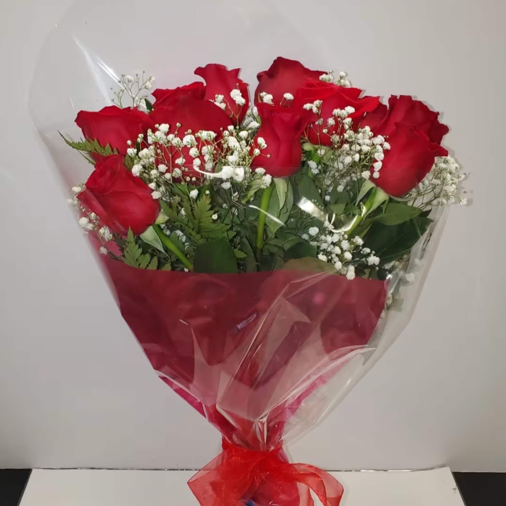 Dozen Red roses in a bouquet ( not vase), photo 2 of 2