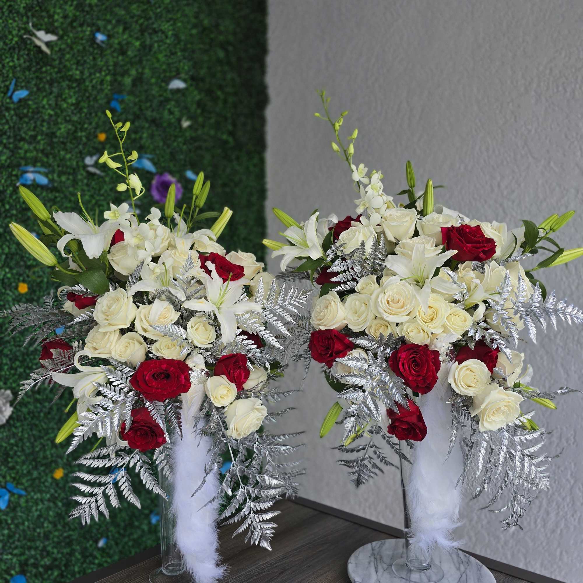 Elegant Floral Arrangements on Crystal Pedestals 
**PER PIECE**
Refined, luxurious, and made to, photo 2 of 2