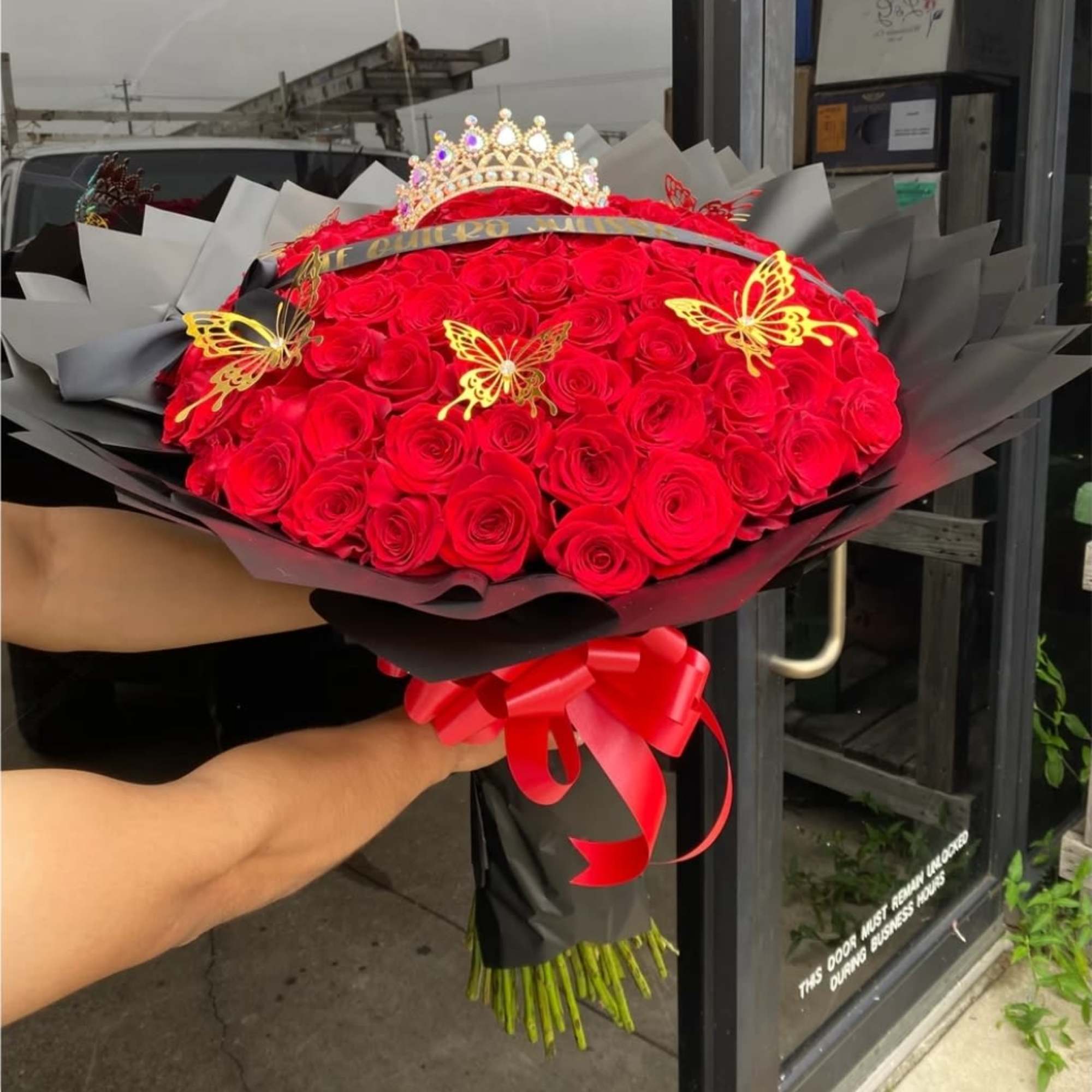 A Statement of Endless Love 
Our 100 Roses Bouquet is a grand, photo 2 of 3