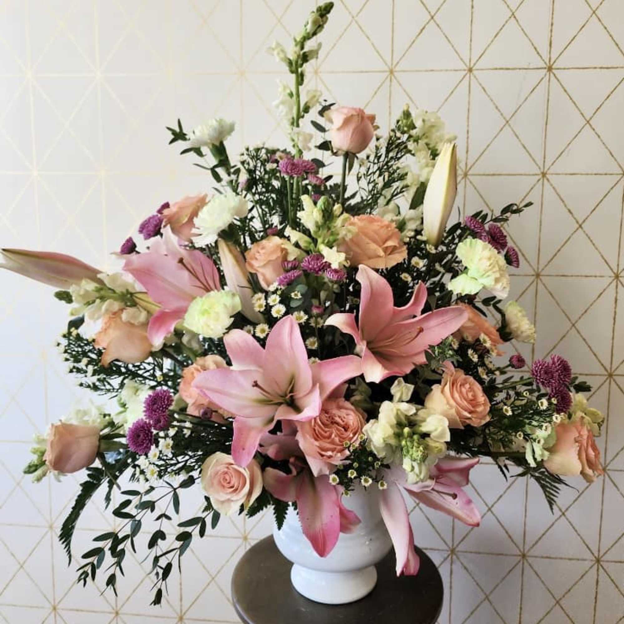 Our Floor Arrangements are fully customizable in colors and flowers. Floor Arrangements, photo 9 of 11