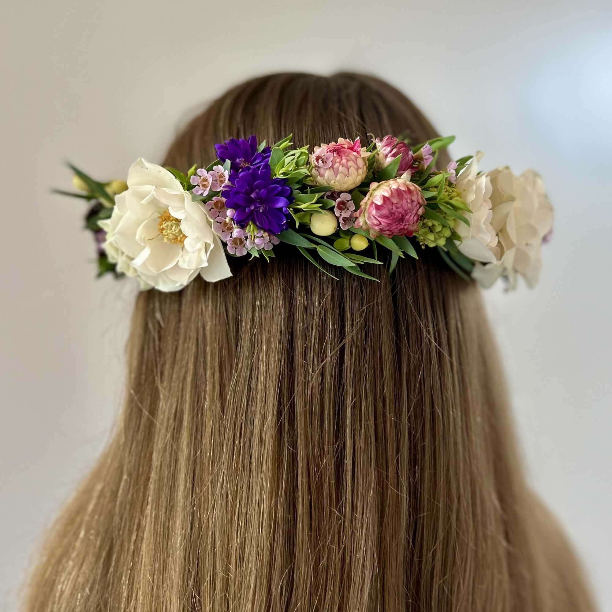 Softly romantic and full of whimsy, this flower crown is a wearable, photo 2 of 3