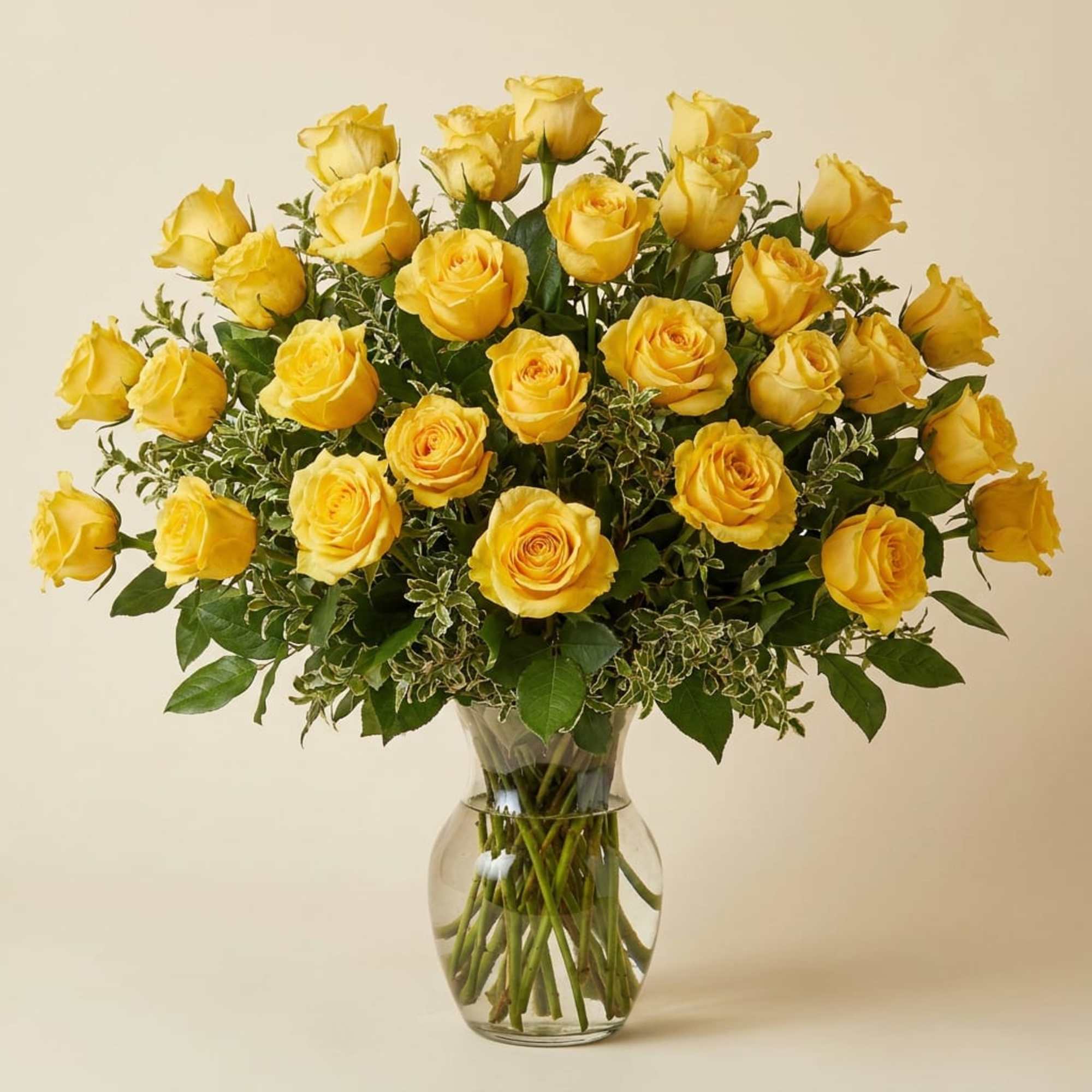 This gorgeous floral arrangement is a radiant display of sunshine and happiness