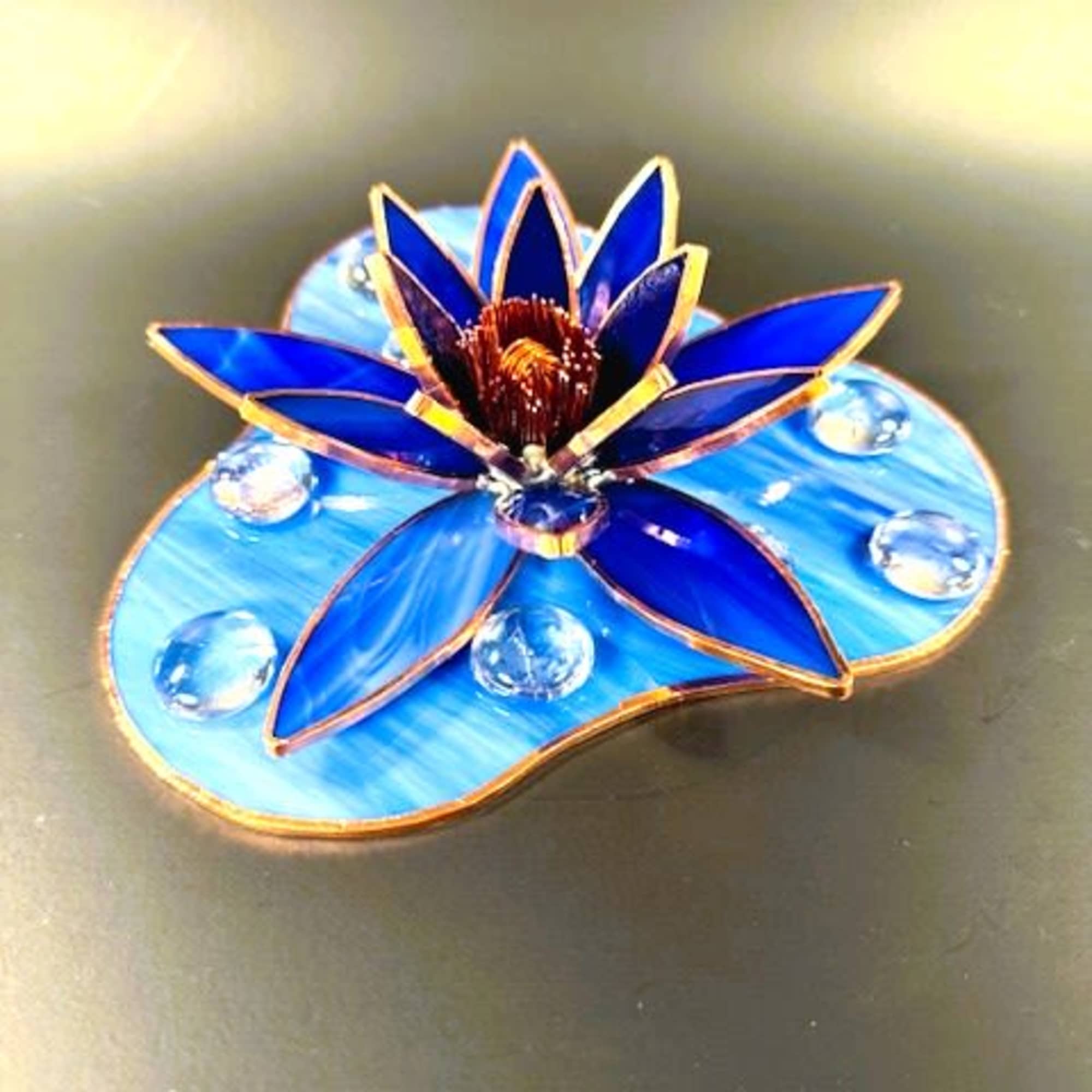 A sculptural cobalt blue lotus that reads like art and feels like