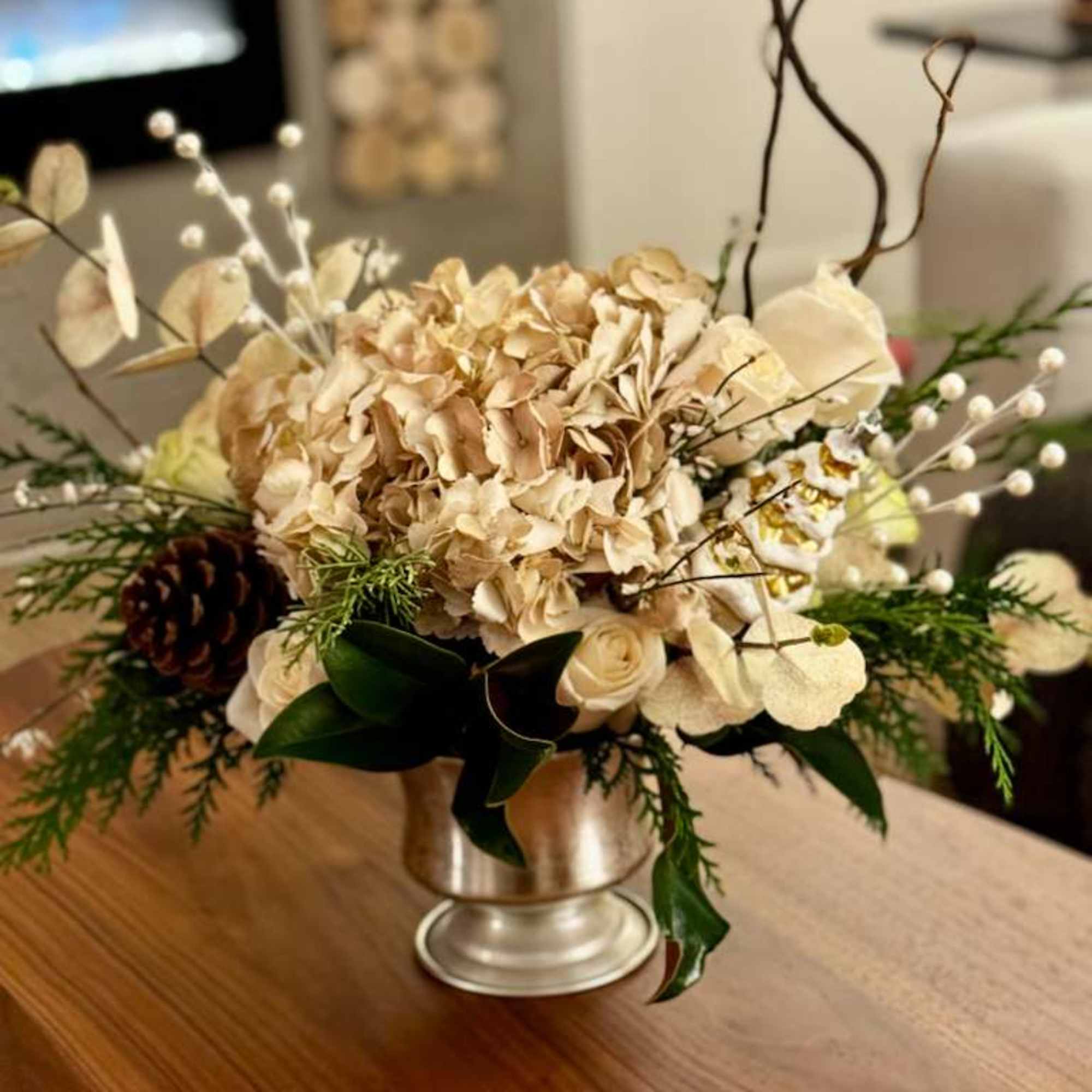WEB

Our Neutral Winter Elegance Floral Arrangement is a refined seasonal design created, photo 2 of 2