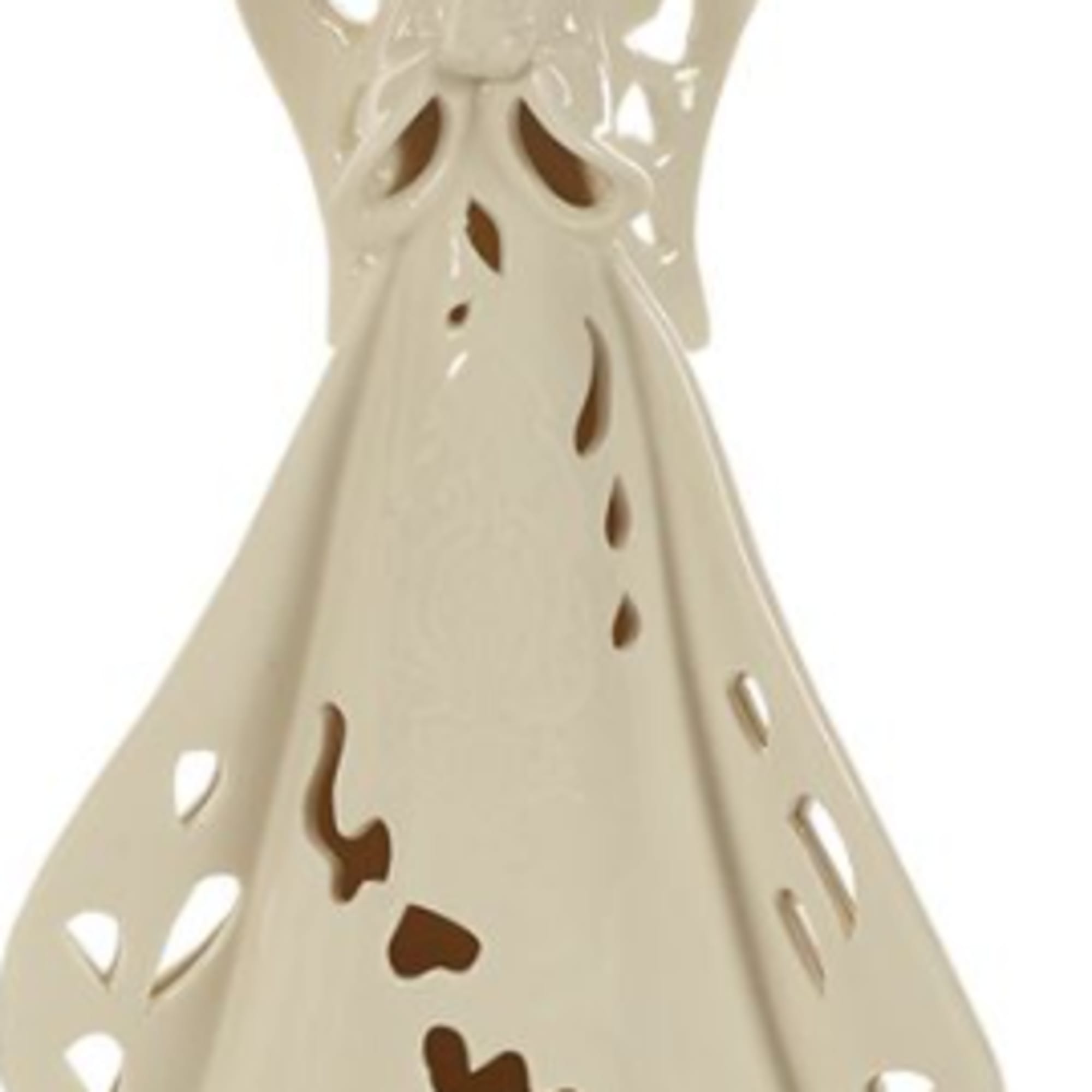 Ceramic angel figurine in a cream finish