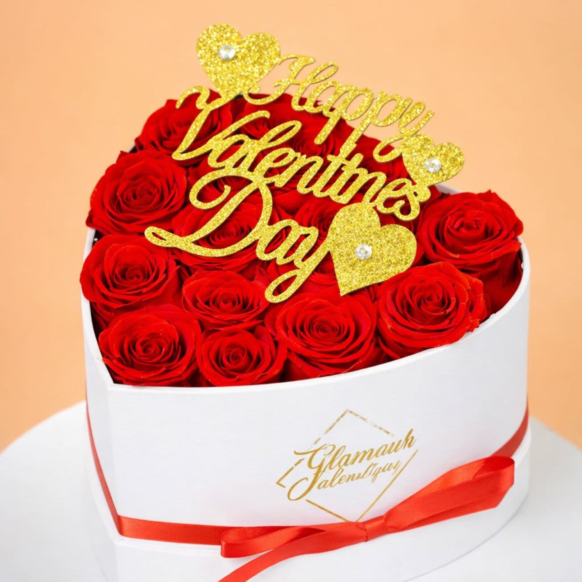 refined heart-shaped arrangement featuring premium PRESERVED ROSES, designed to last and symbolize