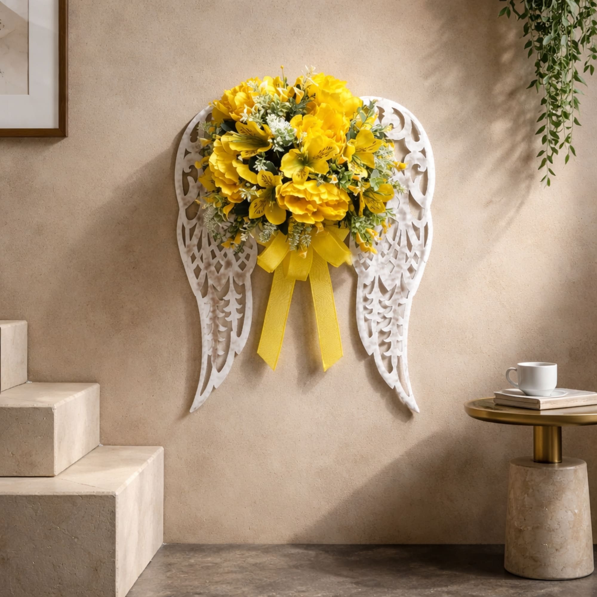 A sculptural keepsake designed to comfort and celebrate memory, this angel wing