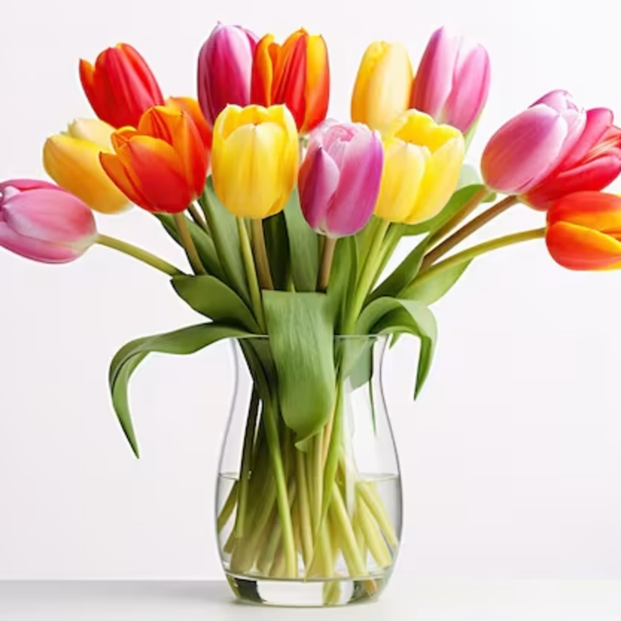 The stem of the season, these assorted tulips are a colorful way