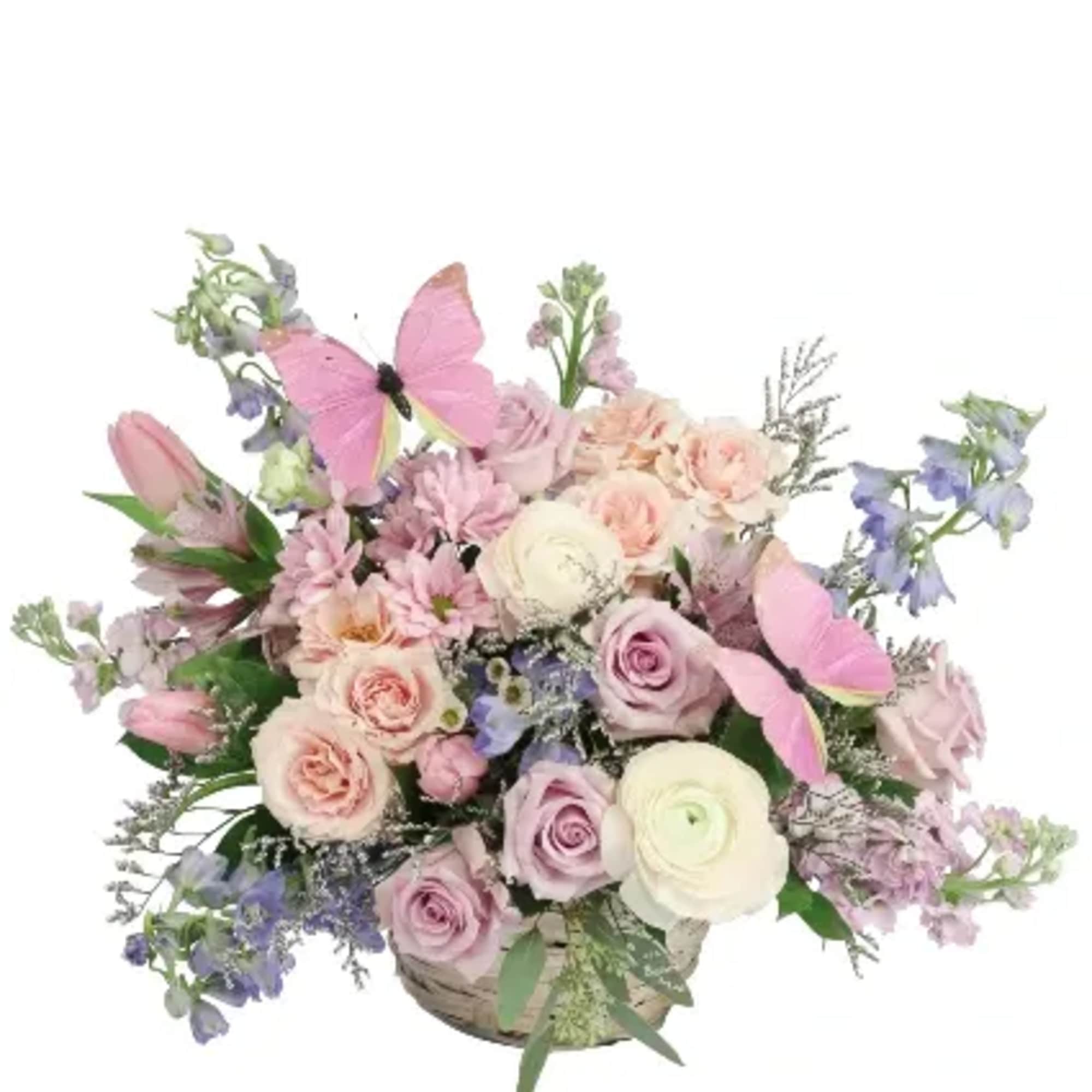 Make their heart flutter with this captivating arrangement! With pastel shades of